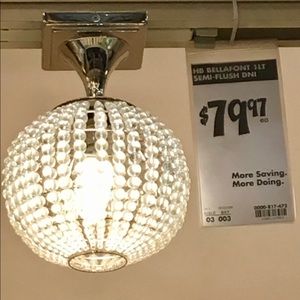 Glam Glass Beaded Semi-Flush Mount Light Fixture